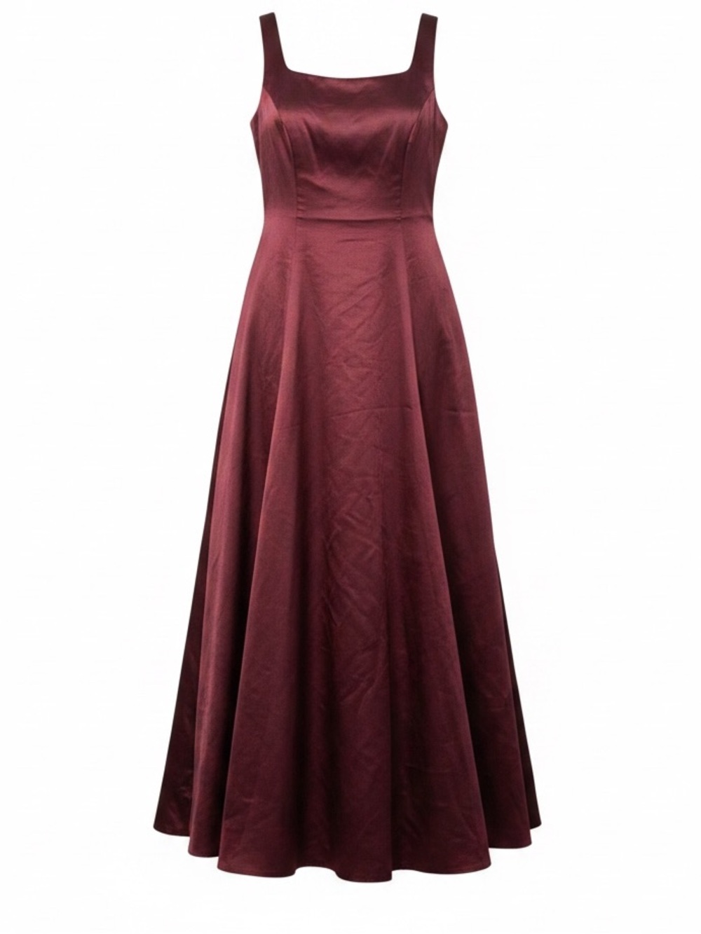 Y2K Michaelangelo Vintage Burgundy Satin A-line Formal Gown Maxi Dress Women Sz8